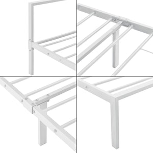 Metallbett Imatra Stahl Weiß [en.casa]