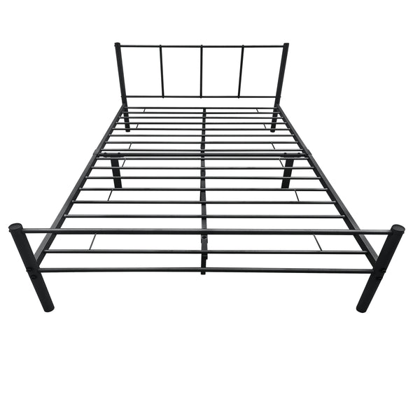 Metallbett Laos mit Matratze Schwarz [en.casa]
