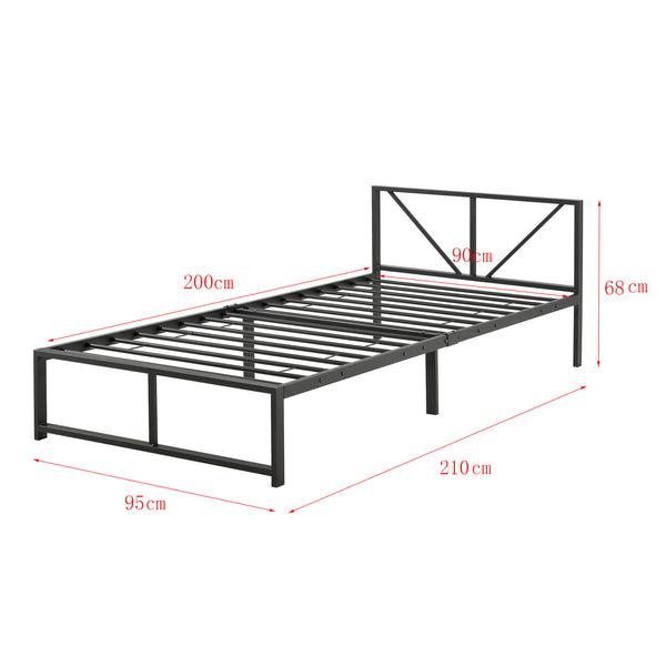 Metallbett Meran Stahl Schwarz [en.casa]