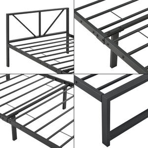 Metallbett Meran Stahl Schwarz [en.casa]
