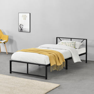 Metallbett Meran Stahl Schwarz [en.casa]