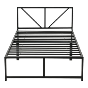 Metallbett Meran mit Matratze Stahl Schwarz [en.casa]