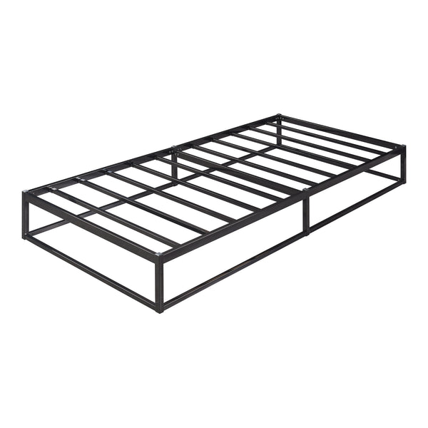 Metallbett Trerunta mit Matratze Stahl Schwarz [en.casa]