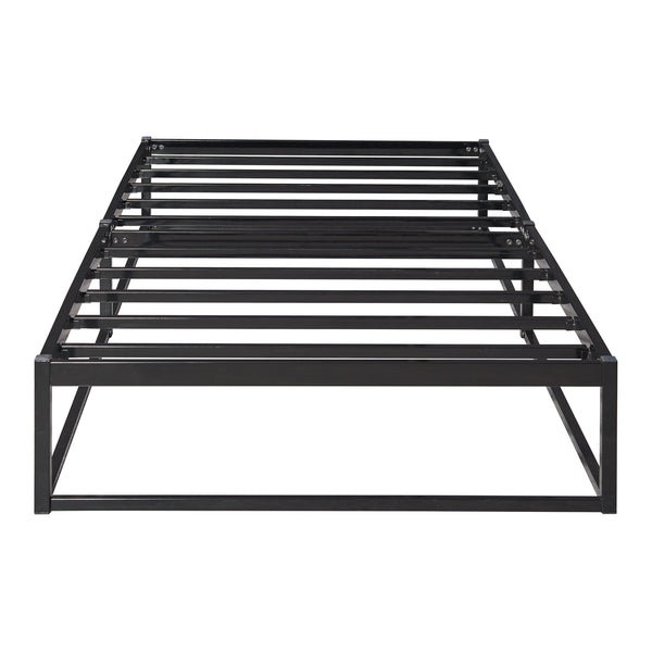 Metallbett Trerunta mit Matratze Stahl Schwarz [en.casa]