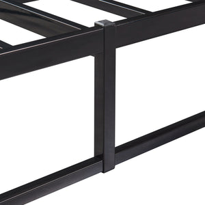 Metallbett Trerunta mit Matratze Stahl Schwarz [en.casa]