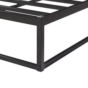Metallbett Trerunta mit Matratze Stahl Schwarz [en.casa]