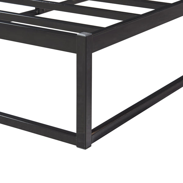 Metallbett Trerunta mit Matratze Stahl Schwarz [en.casa]