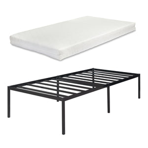 Metallbett Vårdö mit Matratze [en.casa]