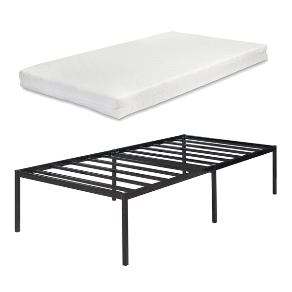 Metallbett Vårdö mit Matratze [en.casa]