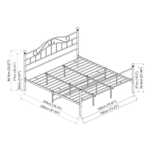 Metallbett Florenz mit Matratze [en.casa]
