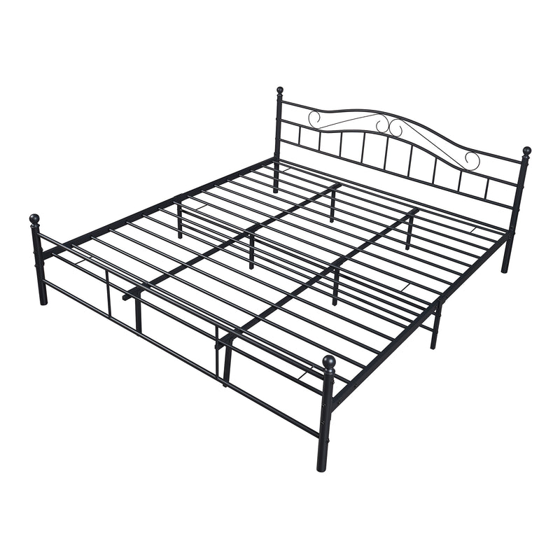 Maßskizze Metallbett Florenz mit Matratze [en.casa]
