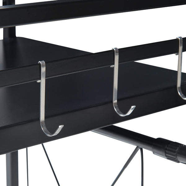 Küchenregal Sorsele verstellbar Schwarz [en.casa]