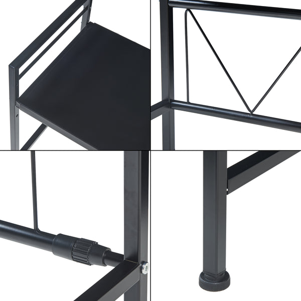 Küchenregal Sorsele verstellbar Schwarz [en.casa]