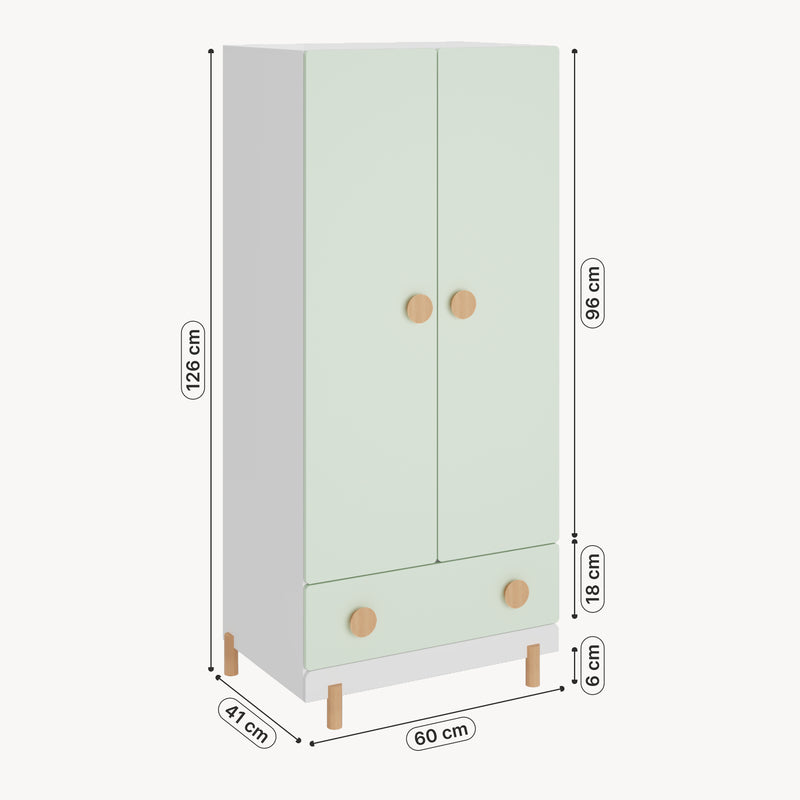 Maßskizze Kinderkleiderschrank Vaarentaa [en.casa]