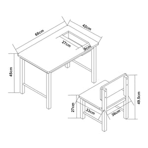 Kinderschreibtisch mit Stuhl Skjåk [en.casa]