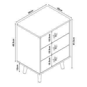 Kinderkommode Sandnes mit 3 Schubladen [en.casa]