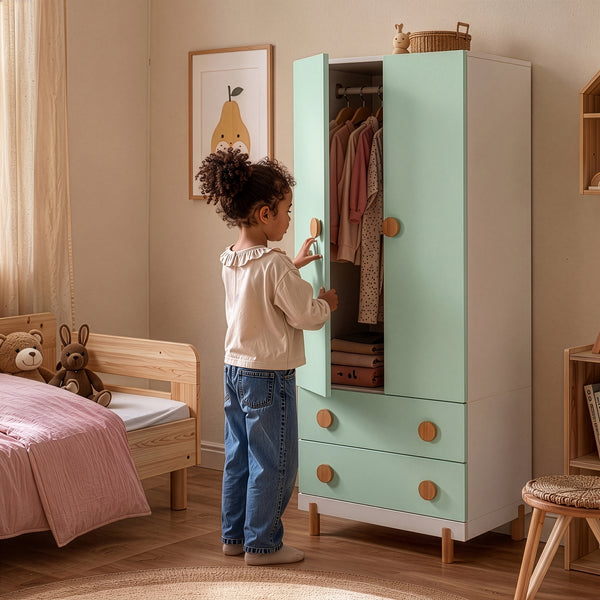 Kinderkleiderschrank Vaarentaa [en.casa]