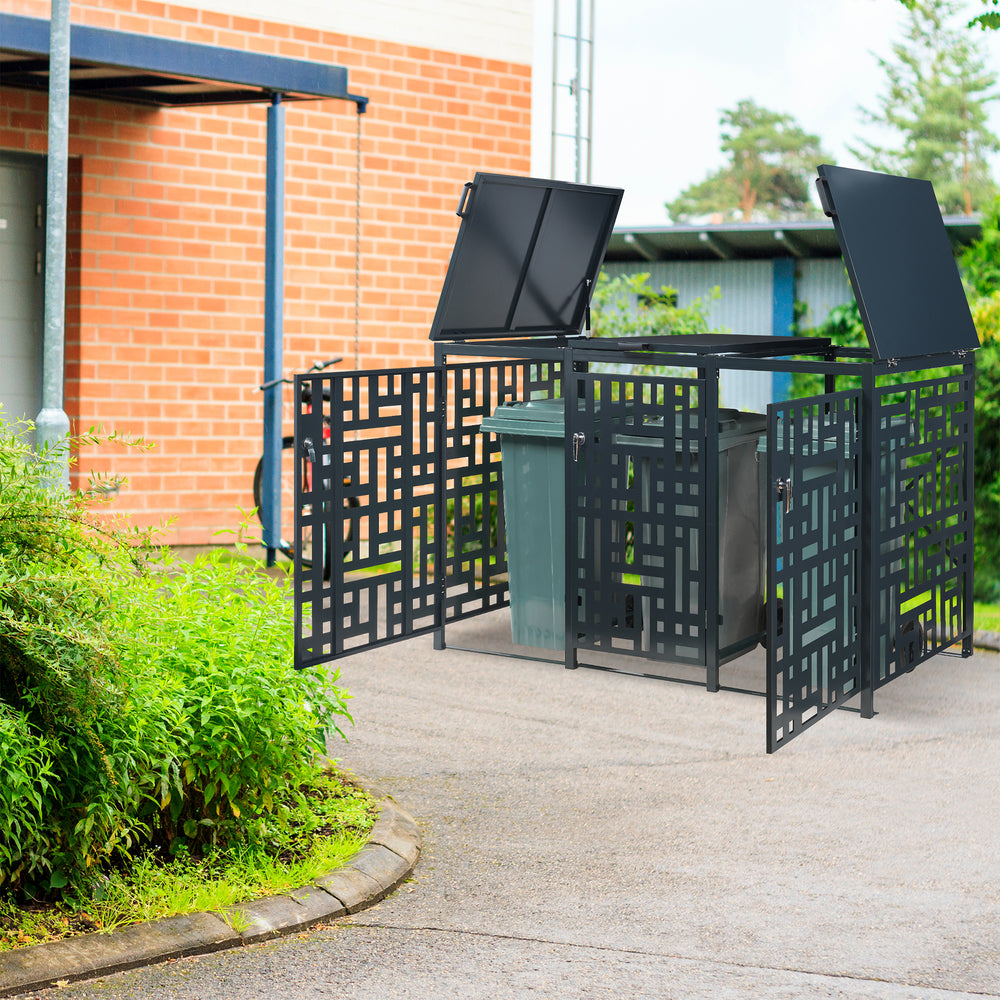 Mülltonnenverkleidung Bernalda Stahl Anthrazit [casa.pro]