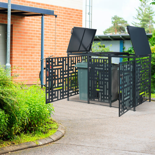 Mülltonnenverkleidung Bernalda Stahl Anthrazit [casa.pro]