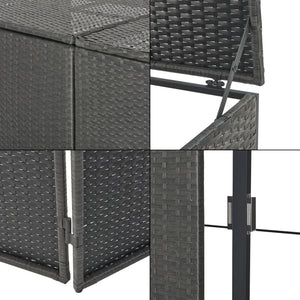Mülltonnen Verkleidung Widnau für 1/2 Mülltonnen Polyrattan Dunkelgrau [en.casa]