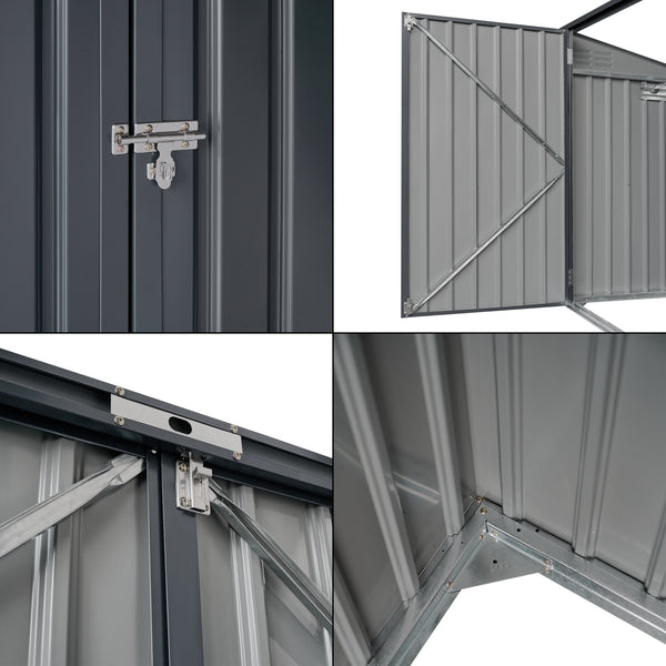 Mülltonnenbox Grebin für 2/3 Tonnen Dunkelgrau in versch. Größen [en.casa]