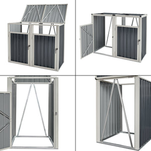 Mülltonnenbox Tarbek für 1/2/3/4 Tonnen Stahl verzinkt Anthrazit in versch. Größen [en.casa]