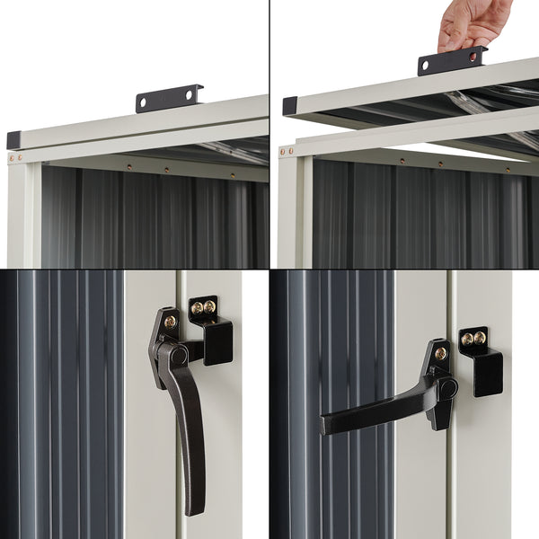 Mülltonnenbox Tarbek für 1/2/3/4 Tonnen Stahl verzinkt Anthrazit in versch. Größen [en.casa]