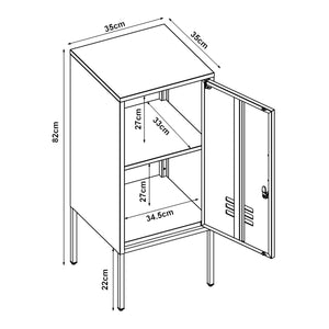 Nachtschrank Hausjärvi 82x35x35 cm Türgriff links Stahl [en.casa]