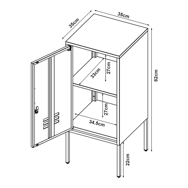 Nachtschrank Hausjärvi 82x35x35 cm Stahl [en.casa]