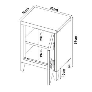 Nachtschrank Inari 2er Set Türgriff rechts und links [en.casa]