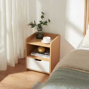 Nachttisch Bordkak 45x36x34 cm Eicheoptik/Weiß [en.casa]