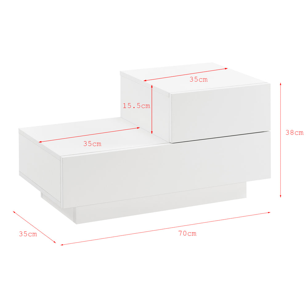 Beistelltisch Sebokeng Rechts 38x70x35 cm in versch. Farben en.casa