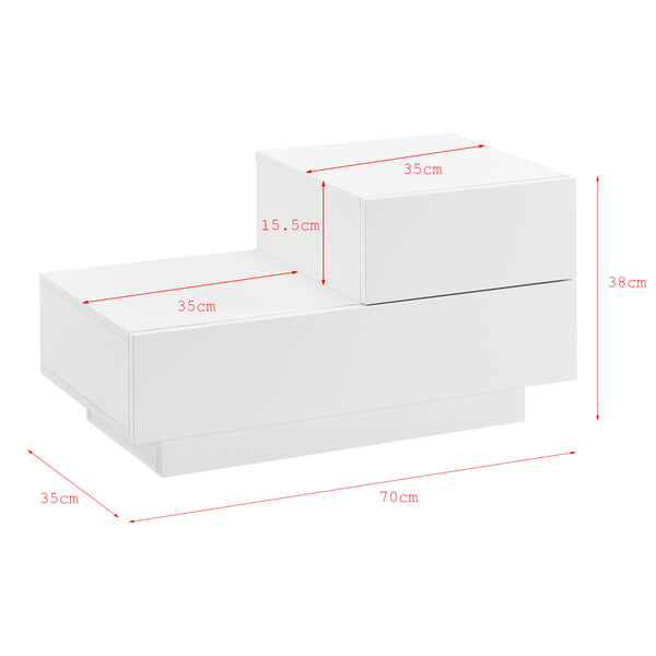 Beistelltisch Sebokeng Rechts 38x70x35 cm in versch. Farben en.casa