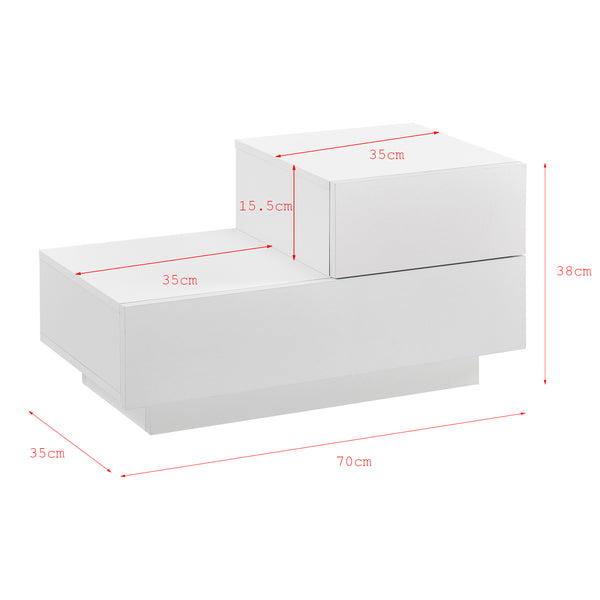 Beistelltisch Sebokeng Rechts 38x70x35 cm in versch. Farben en.casa