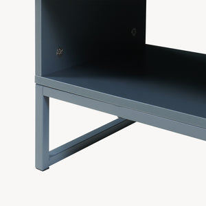 Waschbeckenunterschrank 'Svanes' 70 x 60 x 30 cm Bambusfront Metallgestell Dunkelgrau/Natur