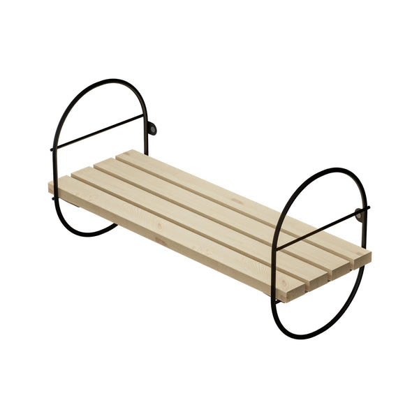 Wandregal Oulu mit Metallrahmen Schwarz/Natur in versch. Größen [en.casa]