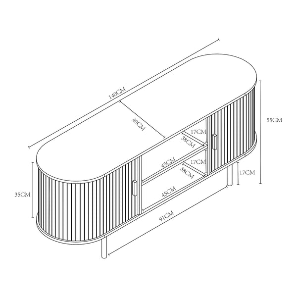 Fernsehschrank Tvedestrand [en.casa]