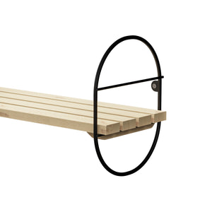 Wandregal Oulu mit Metallrahmen Schwarz/Natur in versch. Größen [en.casa]