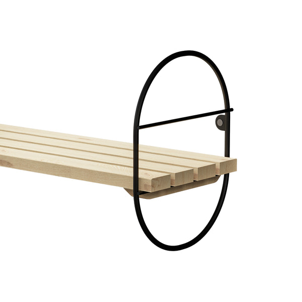 Wandregal Oulu mit Metallrahmen Schwarz/Natur in versch. Größen [en.casa]