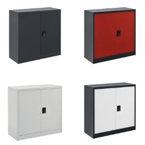 Aktenschrank Terni 90x40x90 cm mit 3 Ablagefächern und Zylinderschloss Metall en.casa