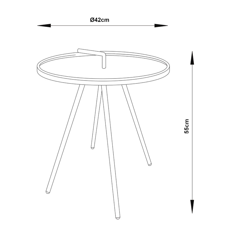 Maßskizze Outdoor-Beistelltisch Fosen 55 x Ø 42 cm [en.casa]