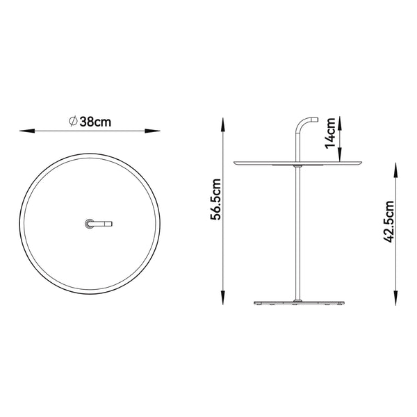 Outdoor-Metalltisch Calimera 57 x Ø38 cm [casa.pro]