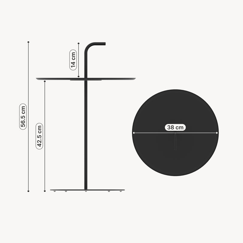 Maßskizze Outdoor-Metalltisch Calimera 57 x Ø38 cm [casa.pro]