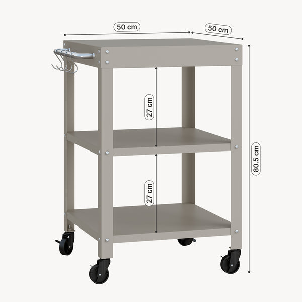 Outdoor Servierwagen Bolognano Stahl 81x50x50 cm [casa.pro]