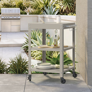 Outdoor Servierwagen Bolognano Stahl 81x50x50 cm [casa.pro]