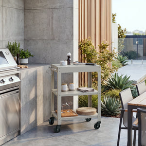 Outdoor Servierwagen Bolognano Stahl 81x50x50 cm [casa.pro]