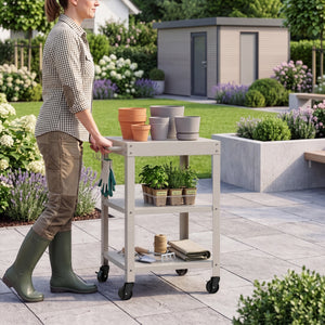 Outdoor Servierwagen Bolognano Stahl 81x50x50 cm [casa.pro]