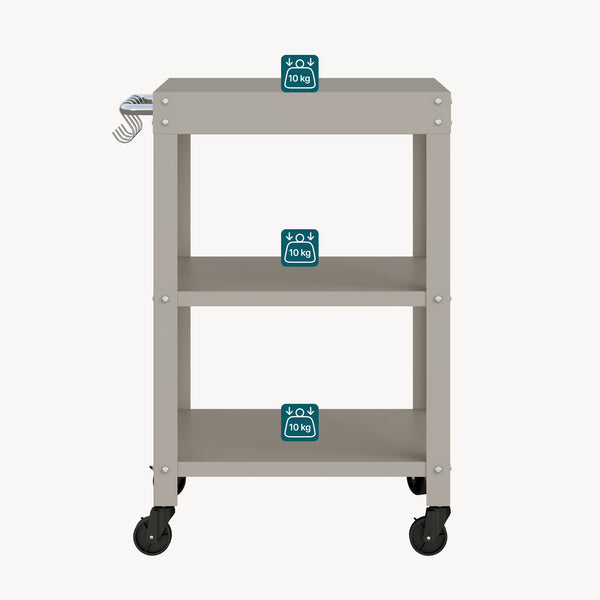 Outdoor Servierwagen Bolognano Stahl 81x50x50 cm [casa.pro]