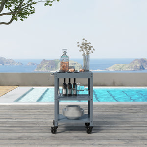 Outdoor Servierwagen Bolognano Stahl 81x50x50 cm [casa.pro]