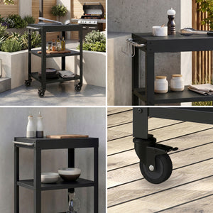 Outdoor Servierwagen Bolognano Stahl 81x50x50 cm [casa.pro]